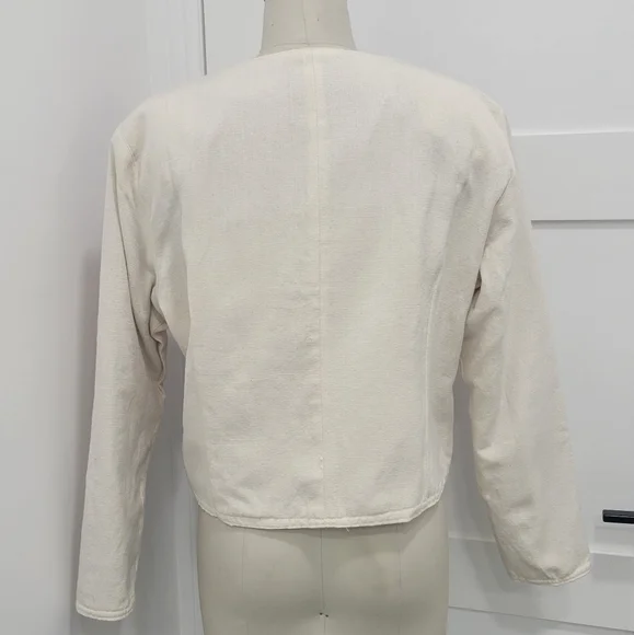 Floral Artisanal Colorful Handmade Embroidered Mayan Crop Jacket Size XL - Picture 4 of 13